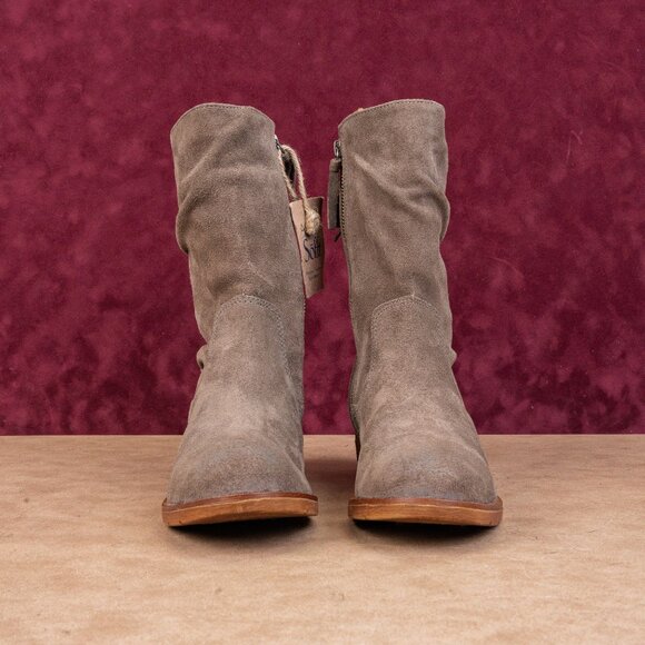 Sofft Wmn Sharnell Low Distress Beige Suede Waterproof Back Lace Boots Sz 7 - Picture 2 of 8